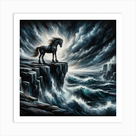 Horse On The Cliff 6 Art Print