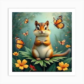 A very cute chipmunk Art Print