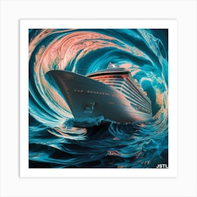 Cruise Ship In The Ocean 4 Art Print