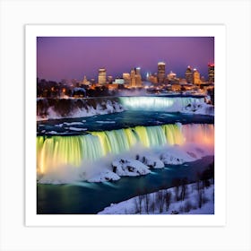 Niagara Falls At Night Art Print