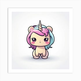 Kawaii Unicorn 21 Art Print