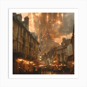 City In Flames Art Print