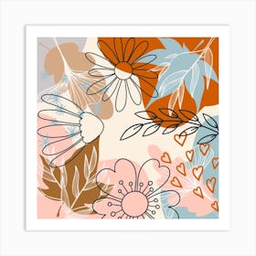 Abstract Floral Pattern 31 Art Print