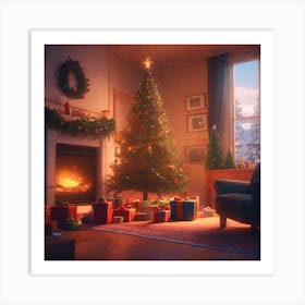 Christmas In The Living Room 50 Art Print