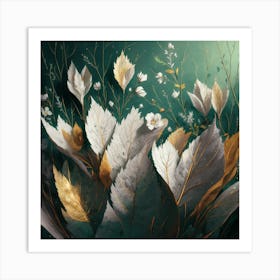 'Golden Leaves' Art Print