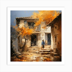 Autumn In The Village Art Print