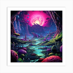 Psychedelic Landscape 4 Art Print