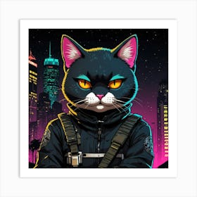 Default A Badass Ninja Cat Named Bitmeow Movie Poster Backgrou 3 Art Print