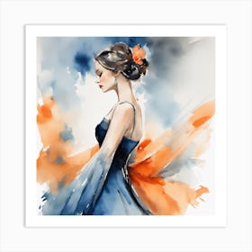 Watercolor Of A Woman 3 Art Print