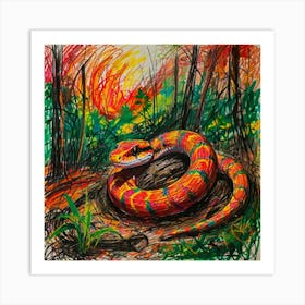 Snake In The Forest 2 Art Print