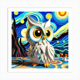 Starry Night Owl 1 Art Print