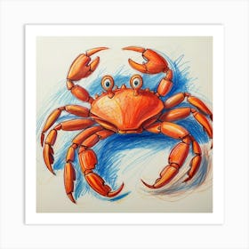 Crab Drawing Art Print