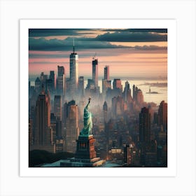 Manhattan New York City Usa Travel Cityscape Skyline Architecture New York Landscape Art Print