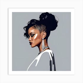 Portrait of Rihanna Art Print