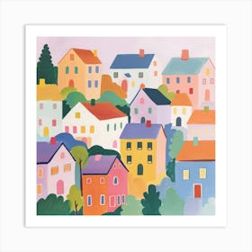 Houses On The Hill Art Print