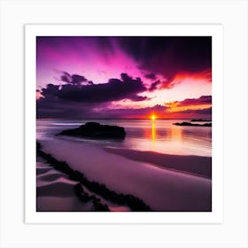 Sunset On The Beach 912 Art Print