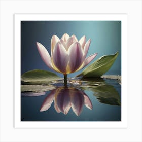 The Magic of the Floating Lotus: The Beauty of Serene Nature"** "A depiction of the delicate and harmonious beauty of the floating lotus over the water." Art Print