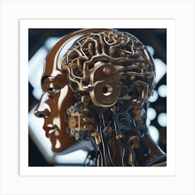 Woman With A Robot Head 6 Art Print