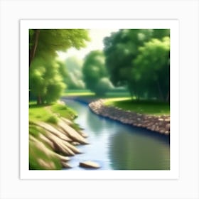 River In The Forest 11 Art Print