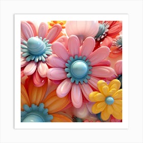 Flowers On A Table Art Print