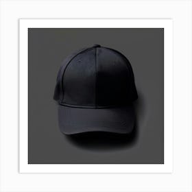 Black Baseball Cap Art Print