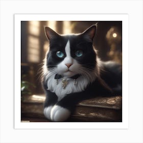 Cat With Blue Eyes Art Print