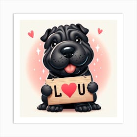 Cute Shar Pei LUV Art Print