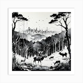 Deer In The Woods Art Print