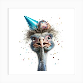 Birthday Ostrich 2 Art Print