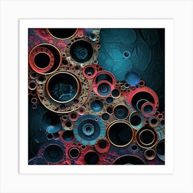 Punched Rings Abstract Art Print