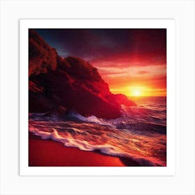 Sunset On The Beach 577 Art Print