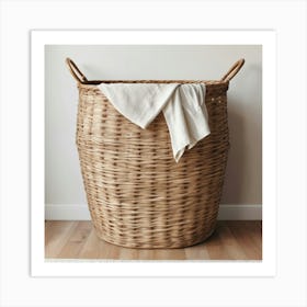 Large Wicker Laundry Basket Art Print