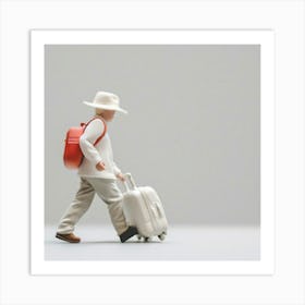 Boy With A Suitcase Art Print