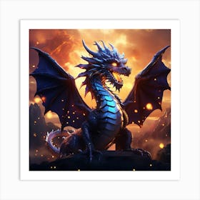 Dragon In The Sky Art Print