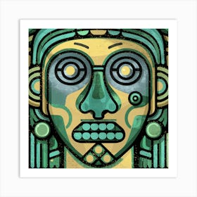 Aztec Face Art Print