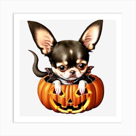 Chihuahua Halloween Pumpkin Art Print
