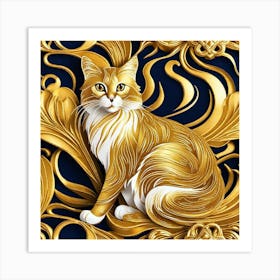 Golden Cat 5 Art Print