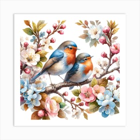 Birds On A Branch 2 Art Print