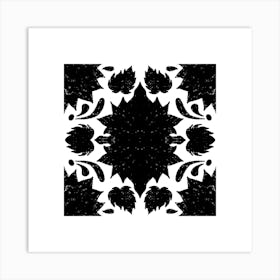 Black And White Floral Pattern 11 Art Print