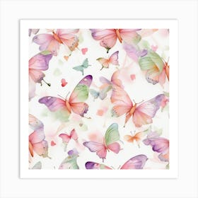 Watercolor Butterflies 2 Art Print