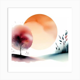 Watercolor Of A Tree 2 Art Print