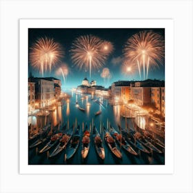 Venice At Night Art Print