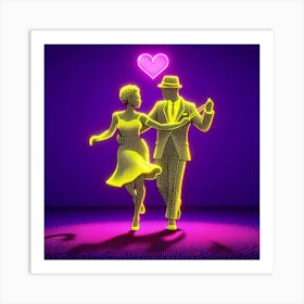 A man and a woman dancing 2 Art Print