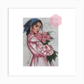 Flower seller girl Art Print