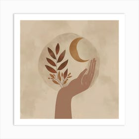 Boho Hand And Moon 3 Art Print