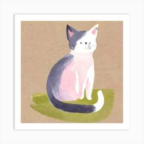 Pink Cat Art Print