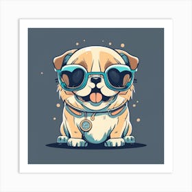 Cute happy dog Art Print
