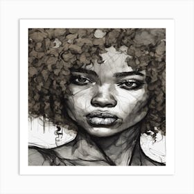 Afro Girl Art Print