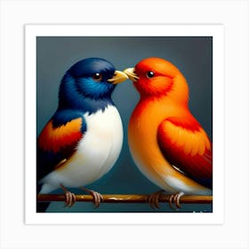 Two Birds Showing Love Art Print