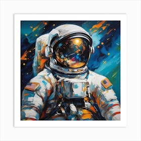 Astronaut In Space Art Print